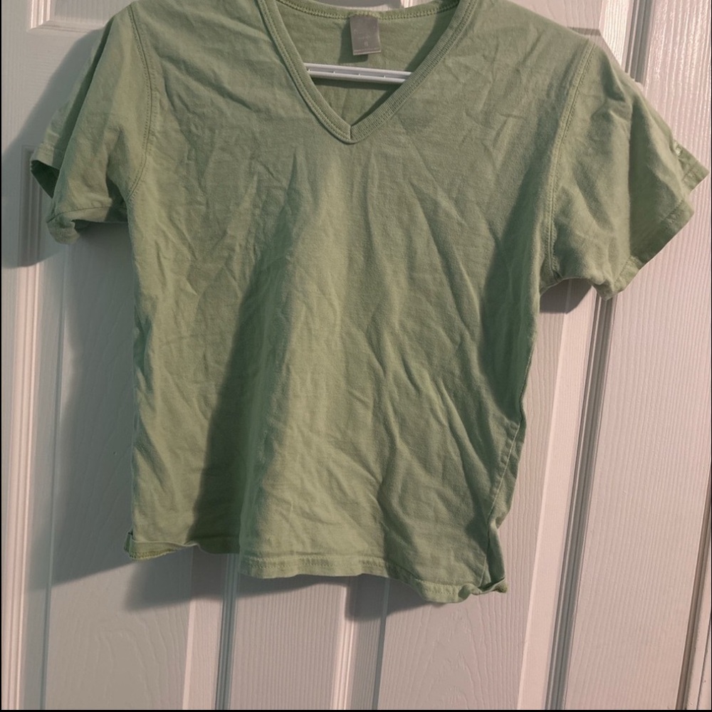 Kids Green V-Neck T-Shirt